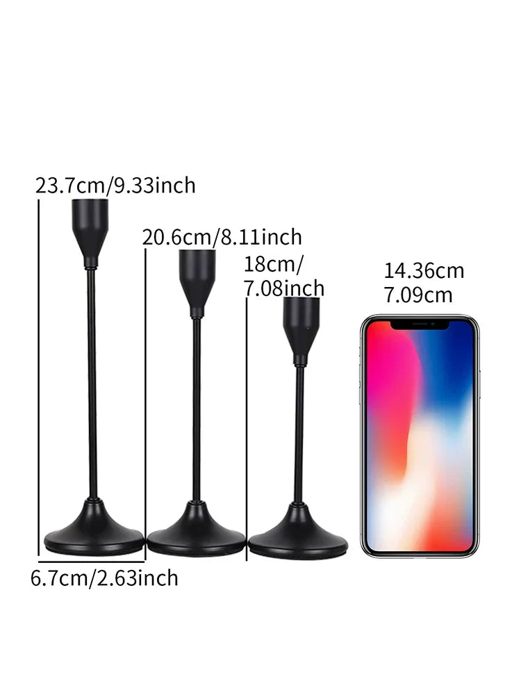 Castiçal Rose Gold para Velas Palito – Kit 3 Unidades