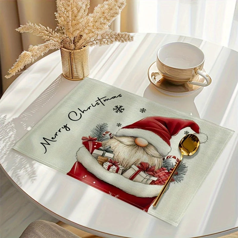 Jogo Americano de Natal Gnomos 30 x 40 cm – Kit 4 Unidades