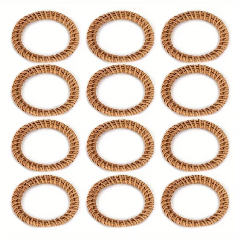 Porta-Guardanapo de Vime Natural – Kit 12 Unidades