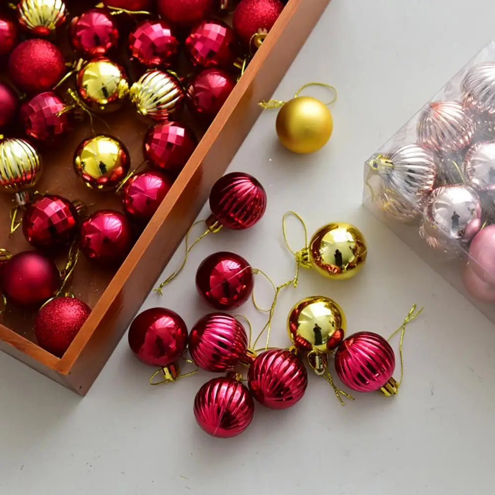 Kit 36 Bolas de Natal Vermelhas 3 cm para Árvore
