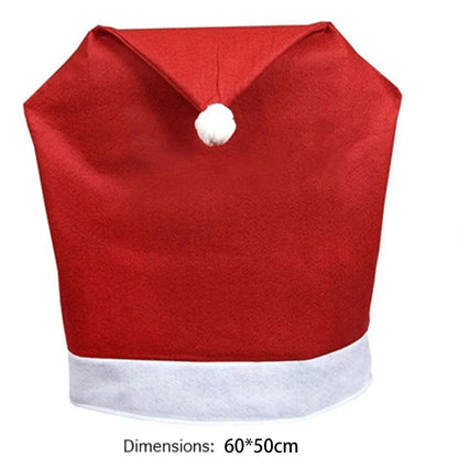 Capa de Cadeira de Natal Gorro do Papai Noel – Kit 6 Unidades