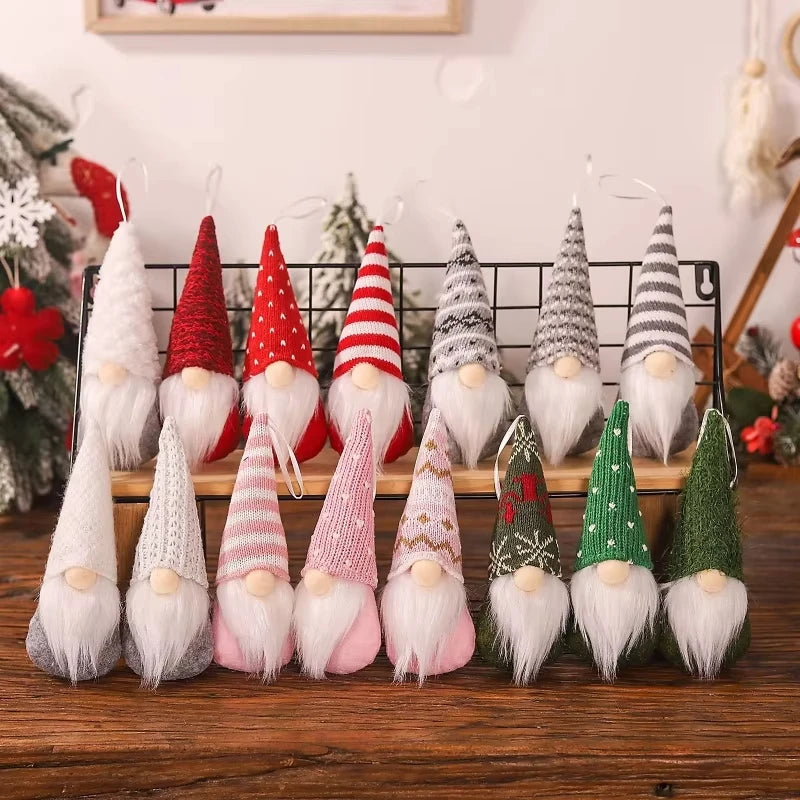 Kit 3 Gnomos de Natal Decorativos Vermelhos