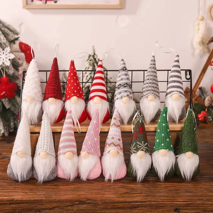 Kit 3 Gnomos de Natal Decorativos Vermelhos