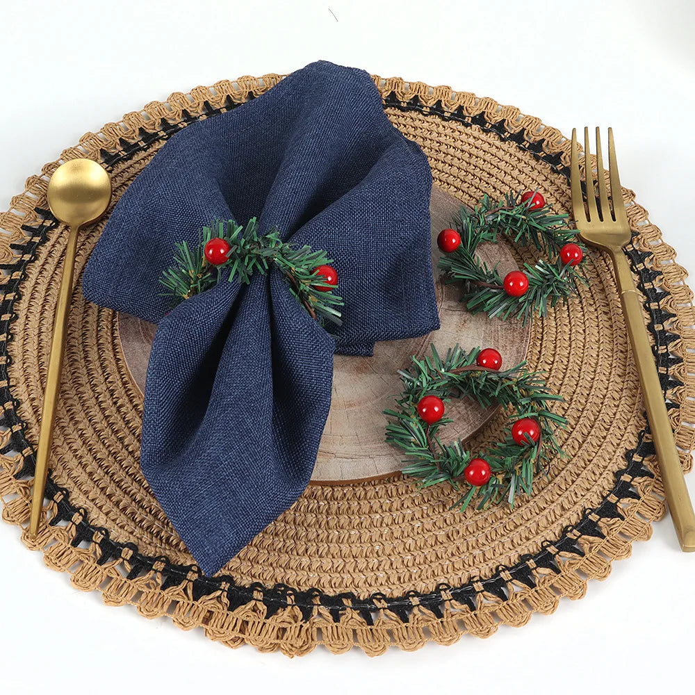Porta-Guardanapo de Natal Mini Guirlanda de Pinho – Kit 6 Unidades