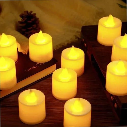 Velas LED Sem Chama Luz Quente – Kit 24 Unidades