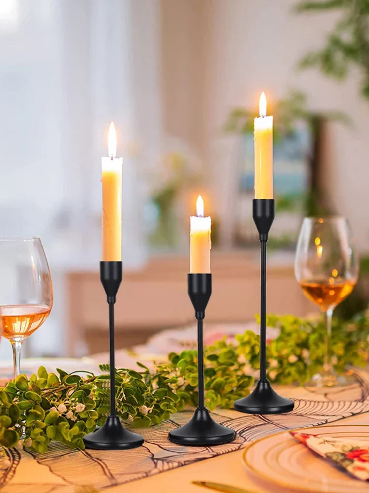 Castiçal Rose Gold para Velas Palito – Kit 3 Unidades