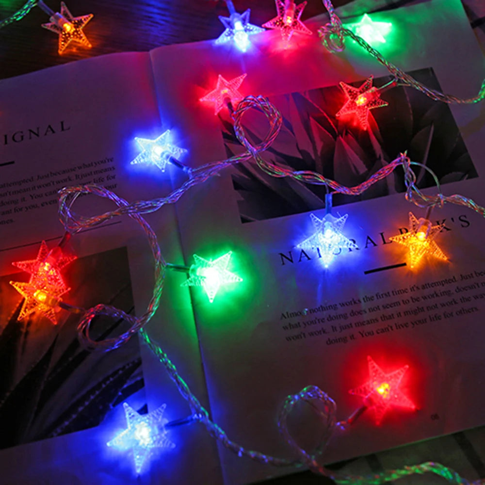 Cordão de Luzes Estrelas LED 10 m com 80 LEDs USB – Branco Quente