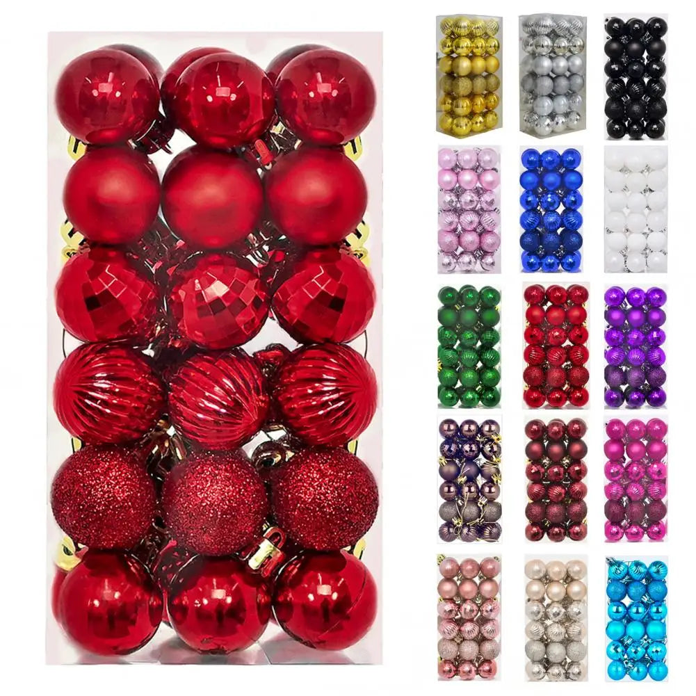 Kit 36 Bolas de Natal Vermelhas 3 cm para Árvore