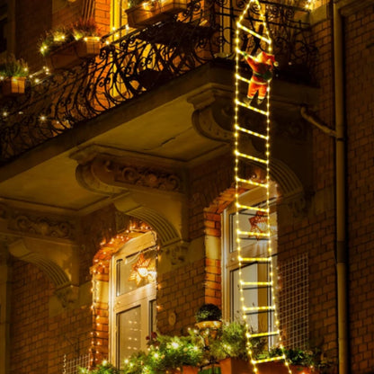 Papai Noel Escalador com Escada e Luzes LED 3 m – Branco Quente