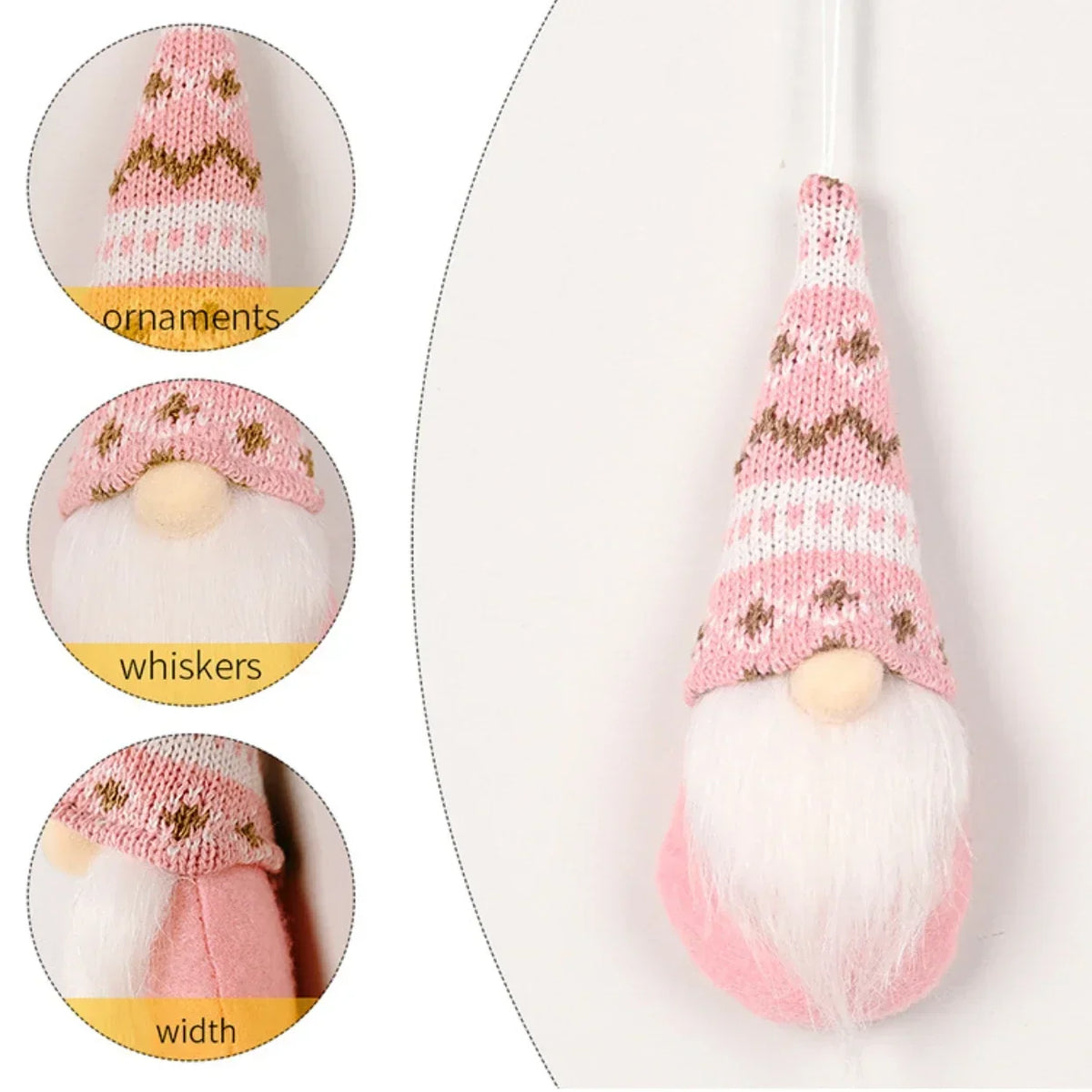 Kit 3 Gnomos de Natal Decorativos Vermelhos