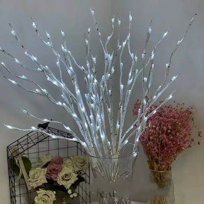 Galho de Bétula com Luz LED Decorativo – Branco Quente