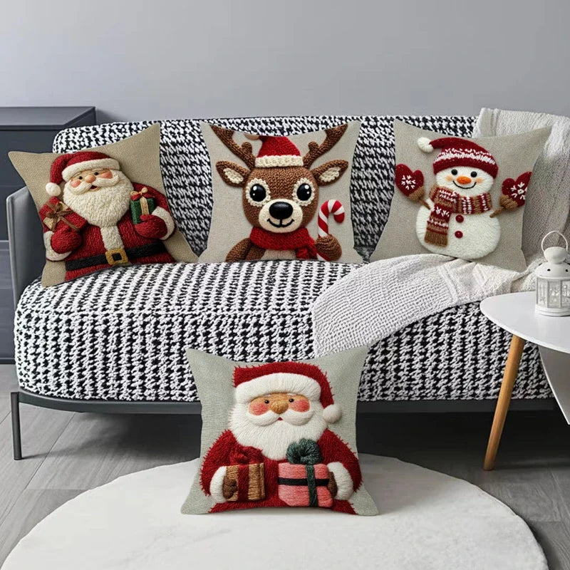 Capa de Almofada de Natal Papai Noel 45 x 45 cm
