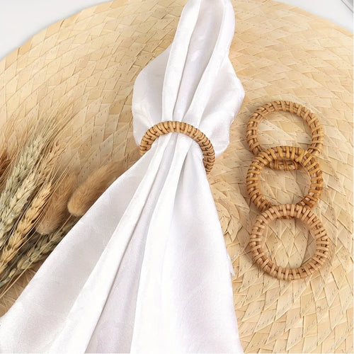 Porta-Guardanapo de Vime Natural – Kit 12 Unidades