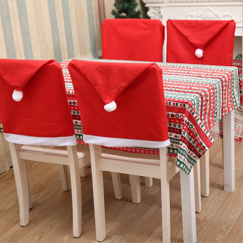 Capa de Cadeira de Natal Gorro do Papai Noel – Kit 6 Unidades