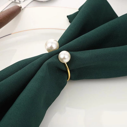 Porta-Guardanapo com Pérolas Dourado – Kit 6 Unidades