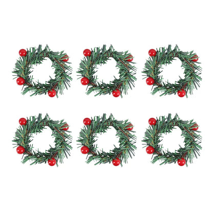 Porta-Guardanapo de Natal Mini Guirlanda de Pinho – Kit 6 Unidades
