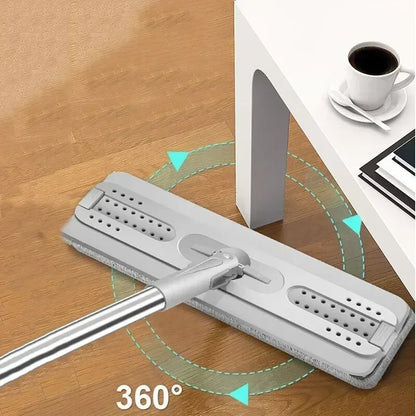 Flat Mop Lava e Seca com Balde e 2 Refis de Microfibra – Fortlar Clean