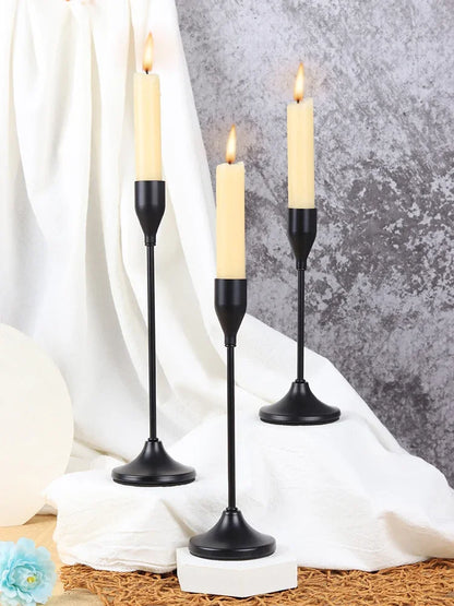 Castiçal Rose Gold para Velas Palito – Kit 3 Unidades