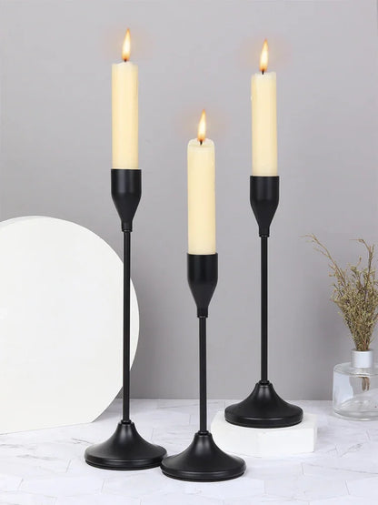 Castiçal Rose Gold para Velas Palito – Kit 3 Unidades