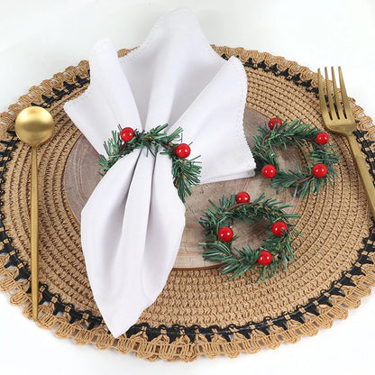 Porta-Guardanapo de Natal Mini Guirlanda de Pinho – Kit 6 Unidades