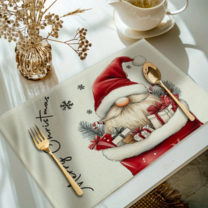 Jogo Americano de Natal Gnomos 30 x 40 cm – Kit 4 Unidades
