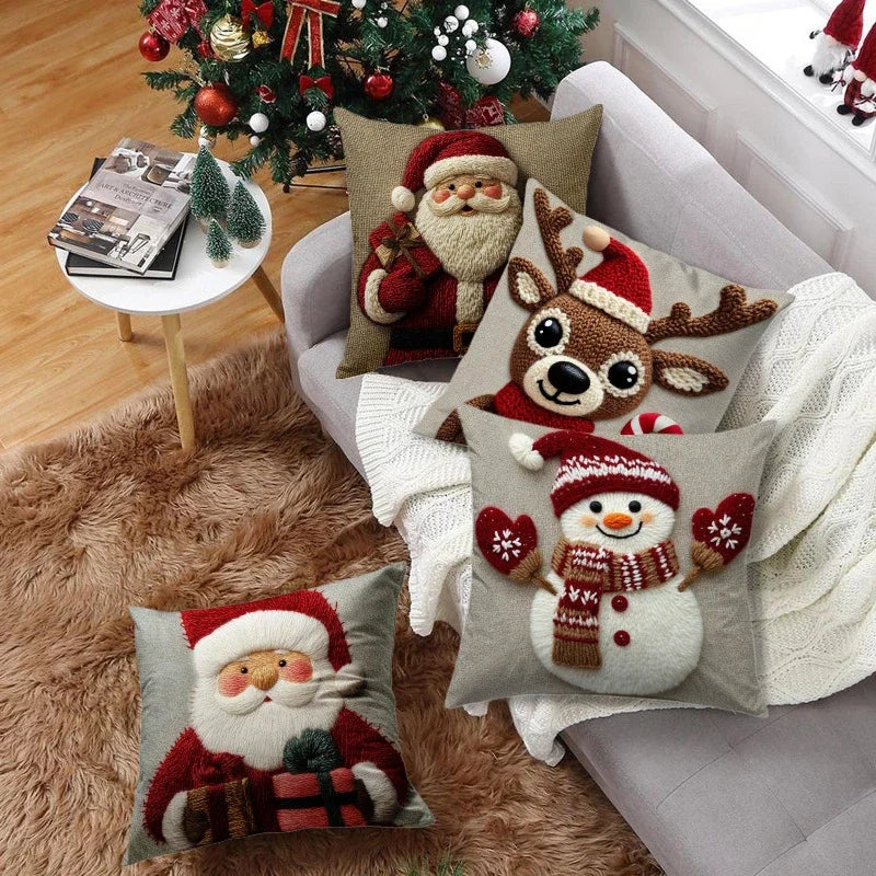 Capa de Almofada de Natal Papai Noel 45 x 45 cm