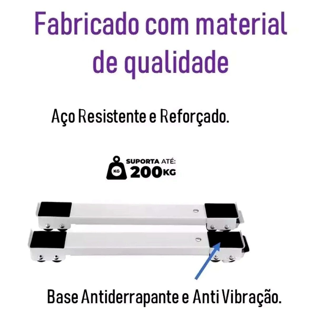 Base com Rodinhas Ajustável para Máquina de Lavar e Geladeira – imagem 4