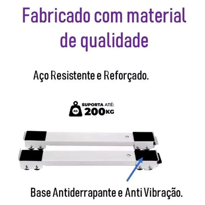 Base com Rodinhas Ajustável para Máquina de Lavar e Geladeira – imagem 4
