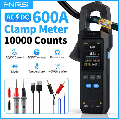 Alicate Amperímetro Digital FNIRSI DMC-100 600A AC/DC Recarregável com NCV – imagem 2