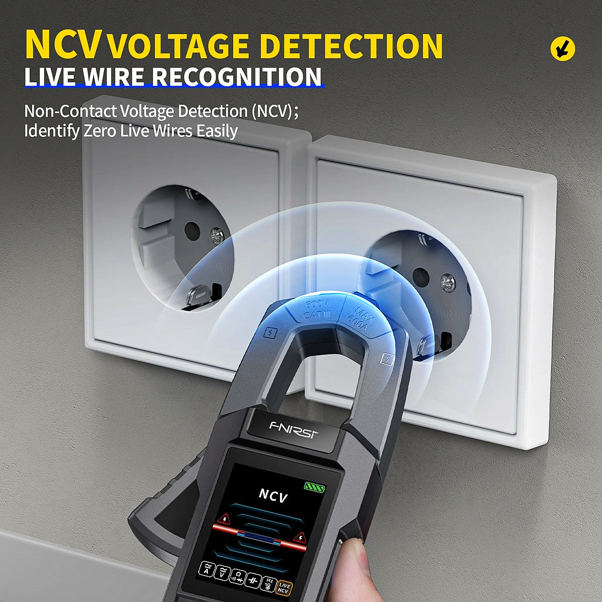 Alicate Amperímetro Digital FNIRSI DMC-100 600A AC/DC Recarregável com NCV – imagem 6