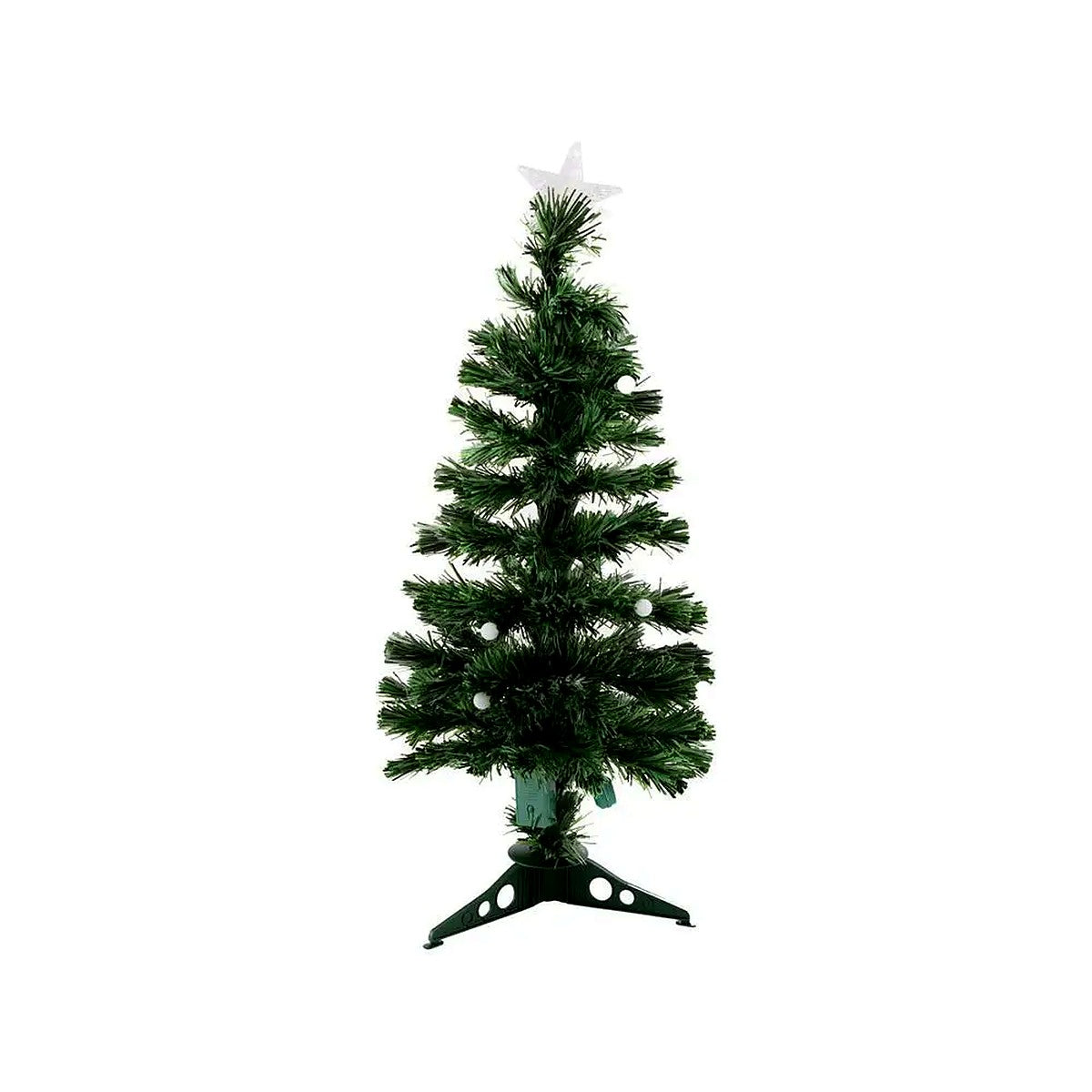 Árvore de Natal de Fibra Ótica 90 cm com Luzes LED, Bolas e Estrela – imagem 3