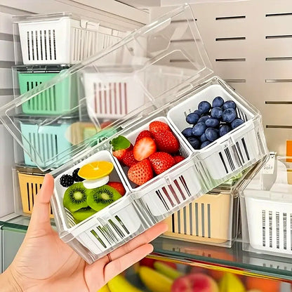 Organizador de Geladeira com 3 Cestos e Tampa – imagem 2