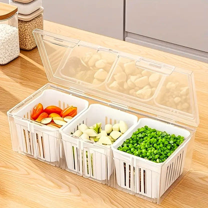 Organizador de Geladeira com 3 Cestos e Tampa – imagem 3