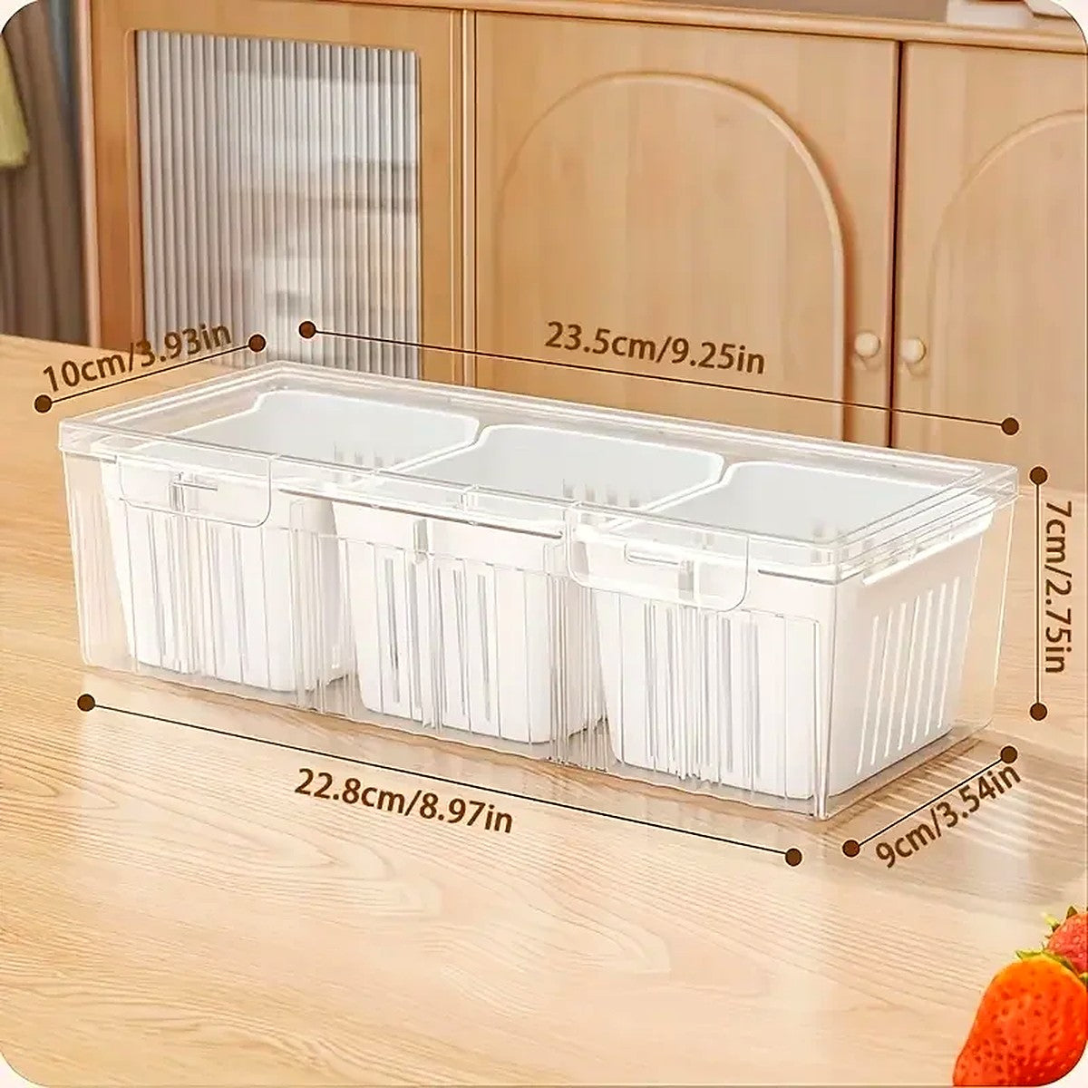 Organizador de Geladeira com 3 Cestos e Tampa – imagem 5