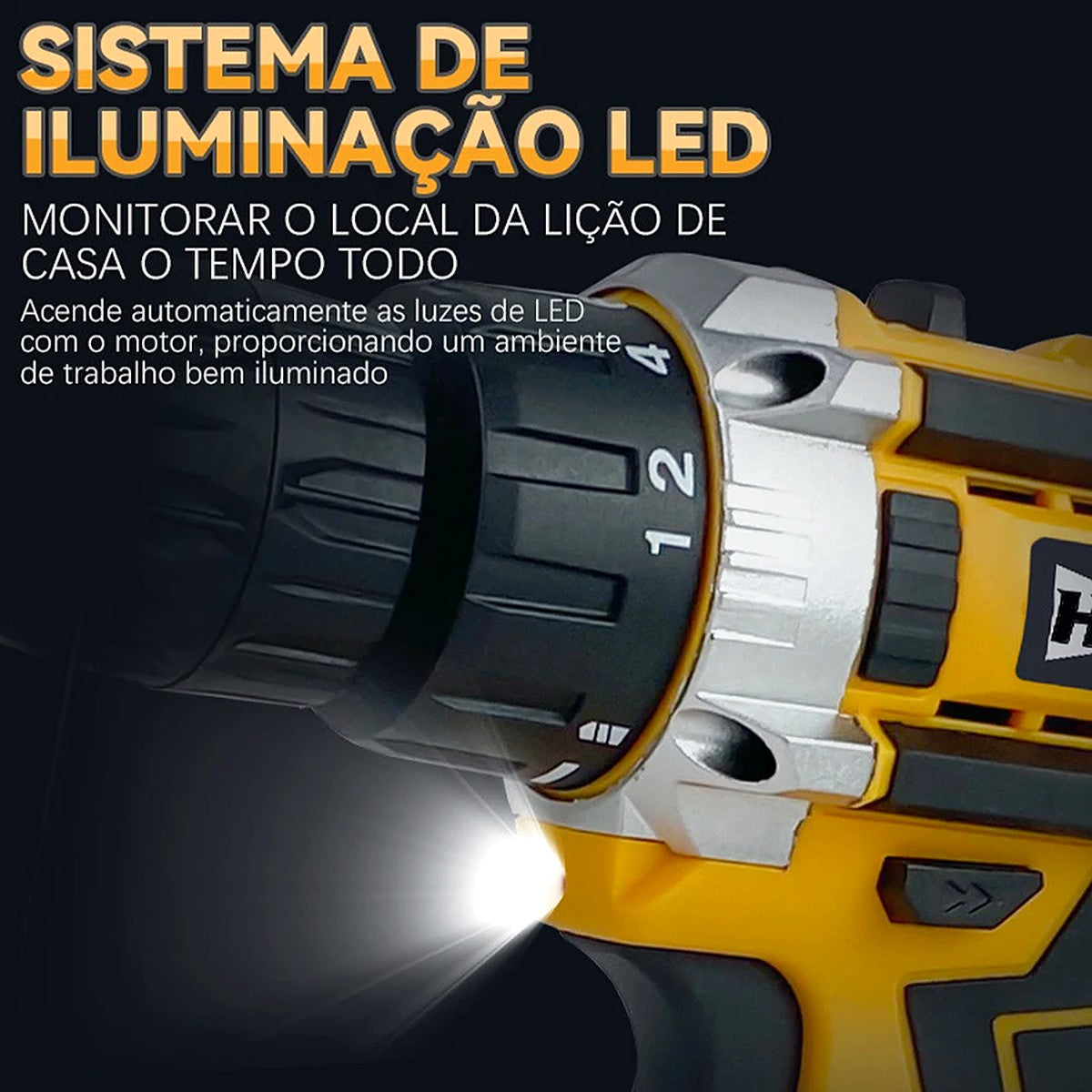 Kit Furadeira e Parafusadeira 26V com 2 Baterias, Maleta e 47 Acessórios – imagem 6