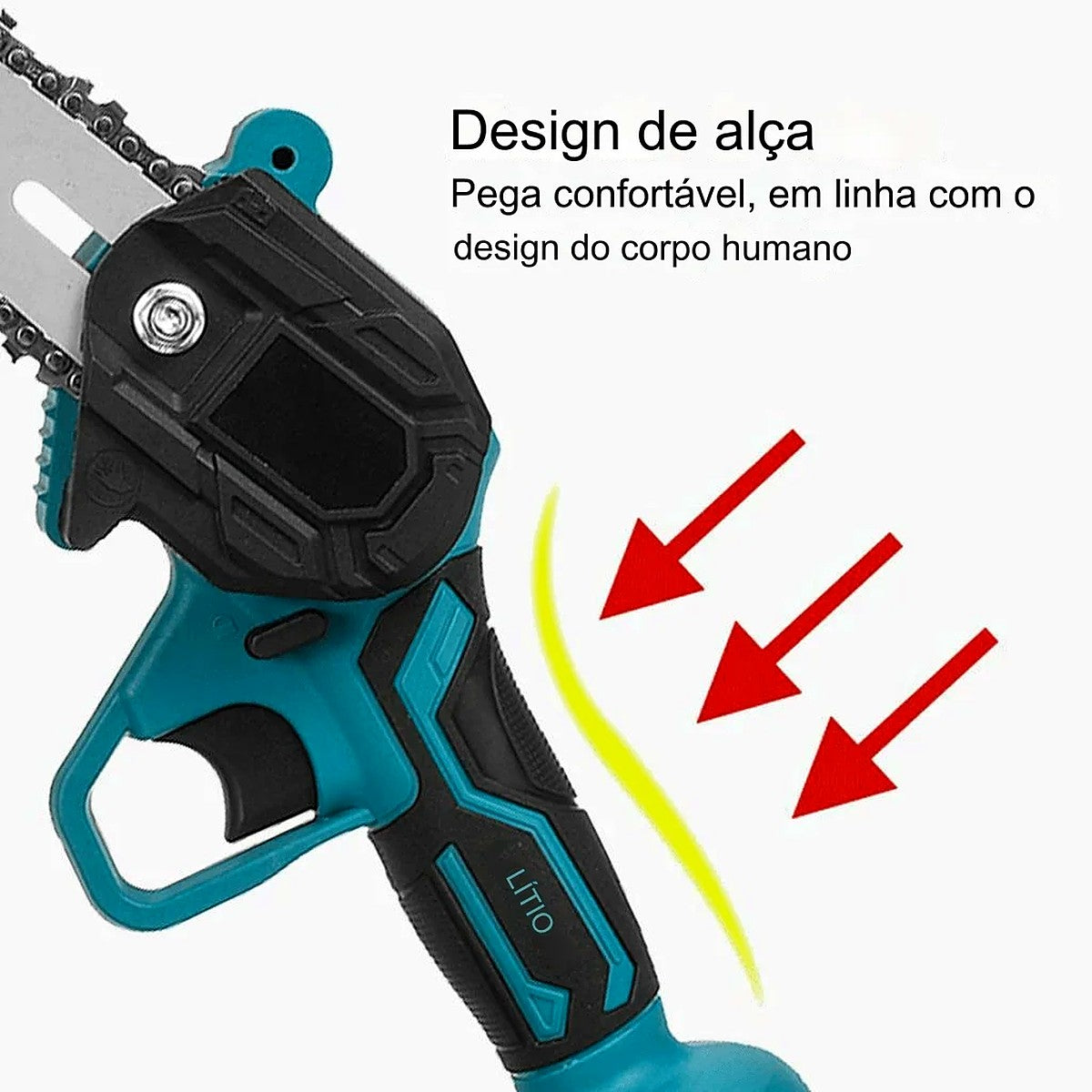 Mini Motosserra Sem Fio 6" 21V com 2 Baterias para Poda e Galhos – imagem 5