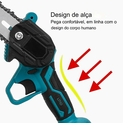Mini Motosserra Sem Fio 6" 21V com 2 Baterias para Poda e Galhos – imagem 5
