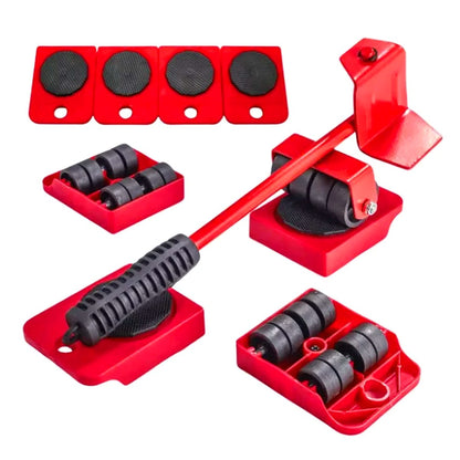 Kit Movedor e Levantador de Móveis 5 Peças com Rodinhas