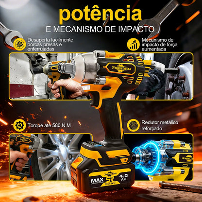 Chave de Impacto Sem Fio Brushless 1/2" 20V Rhovistar com 2 Baterias, Soquetes e Maleta – imagem 2