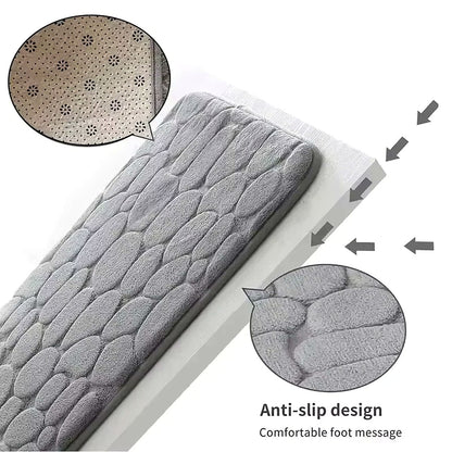 Tapete de Banheiro Super Absorvente Antiderrapante com Relevo de Pedras – imagem 4