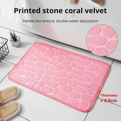 Tapete de Banheiro Super Absorvente Antiderrapante com Relevo de Pedras – imagem 6