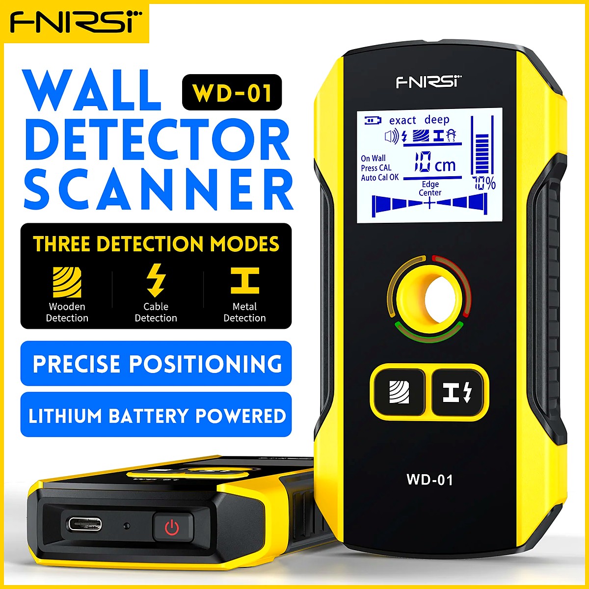Detector de Parede FNIRSI WD-01 – Localiza Fios, Canos de Metal e Madeira – imagem 2
