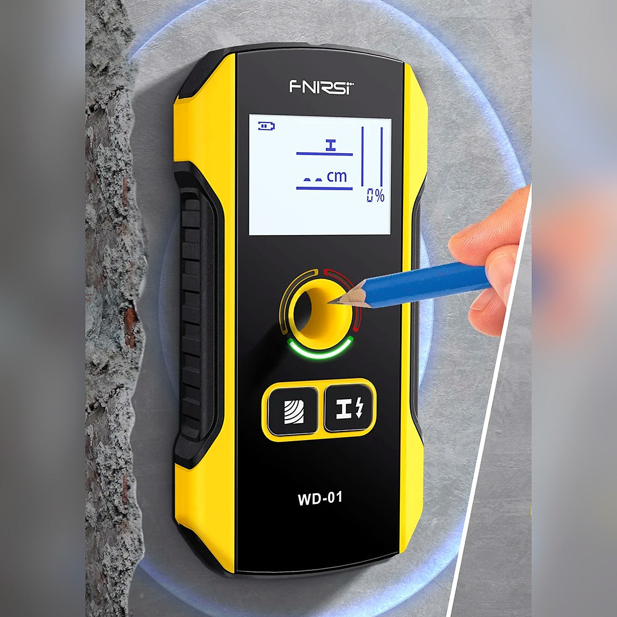 Detector de Parede FNIRSI WD-01 – Localiza Fios, Canos de Metal e Madeira