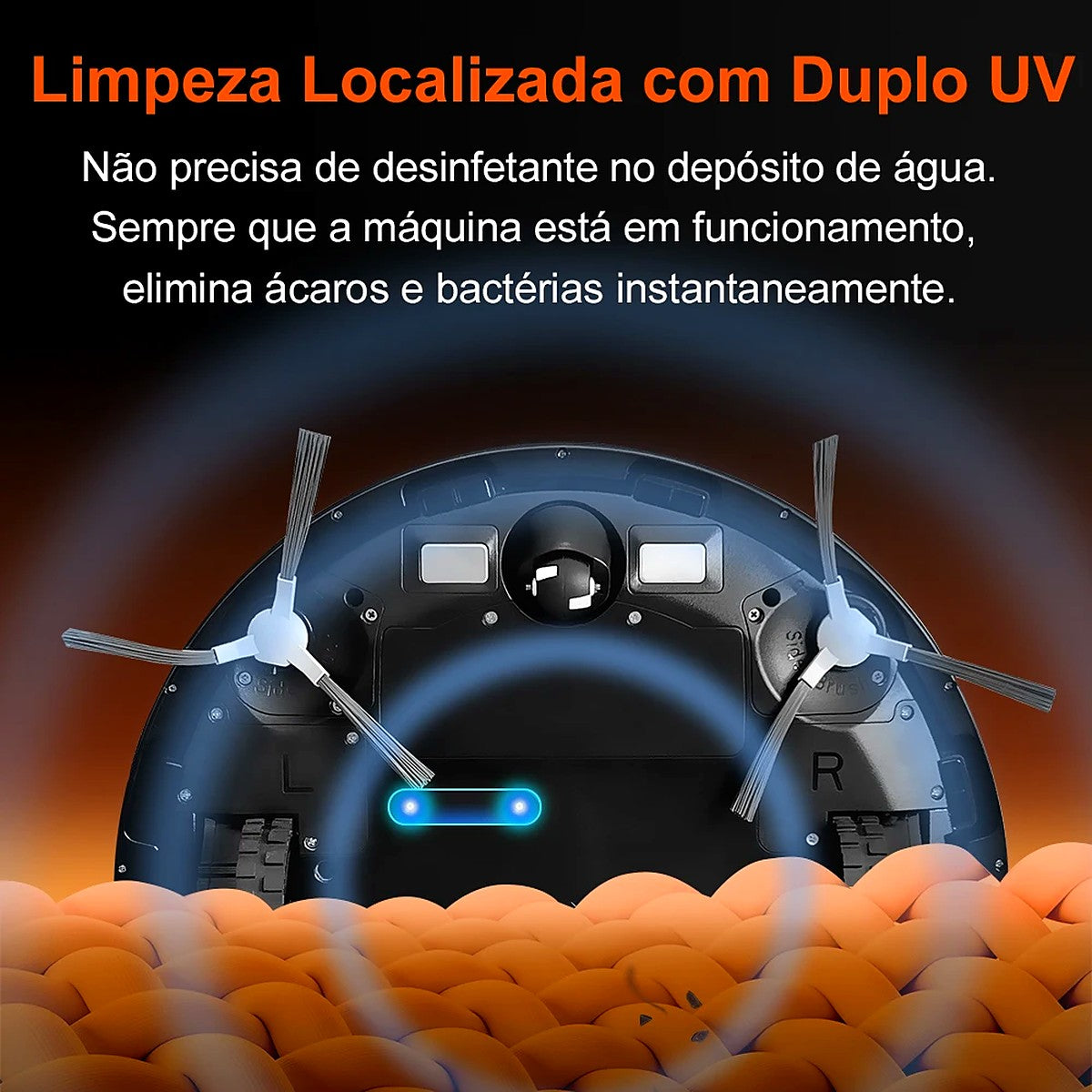 Robô Aspirador ABIR X9 6500Pa com LiDAR, Mapeamento e Luz UV – Aspira e Passa Pano – imagem 2